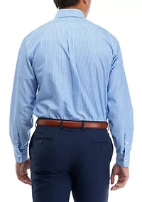 Men's Regular Fit Non-Iron Stripe Dress Shirt