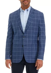 Windowpane Cotton Linen Classic Fit Sport Coat