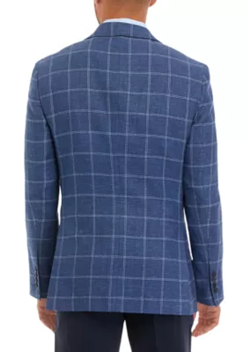 Windowpane Cotton Linen Classic Fit Sport Coat