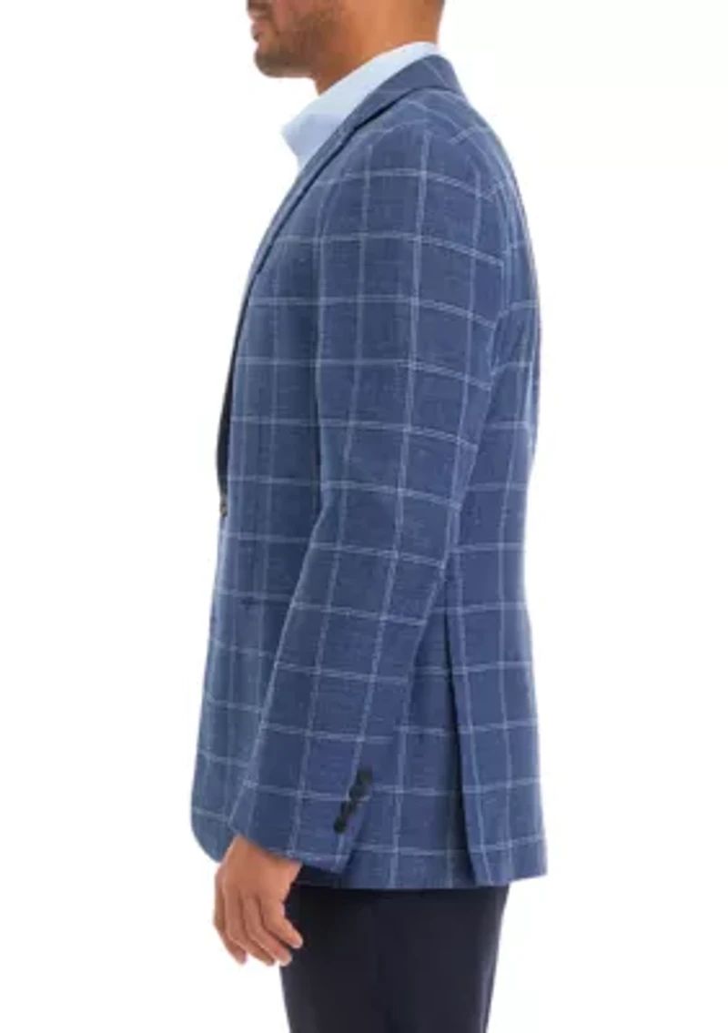 Windowpane Cotton Linen Classic Fit Sport Coat