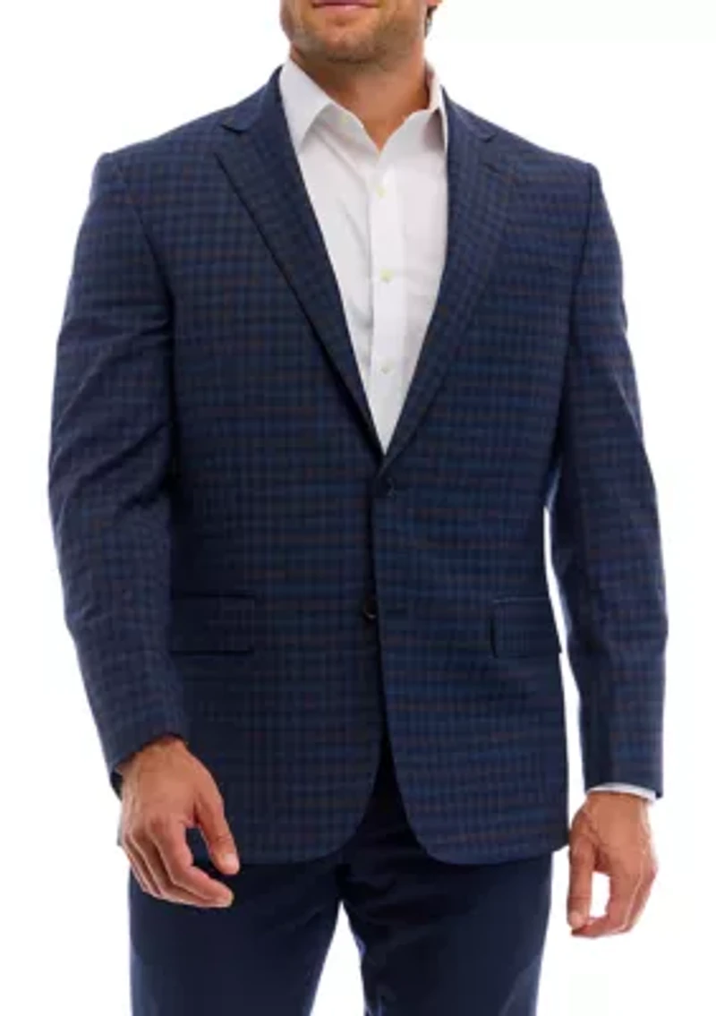 Men's Check Wool Stretch Classic Fit Sportcoat