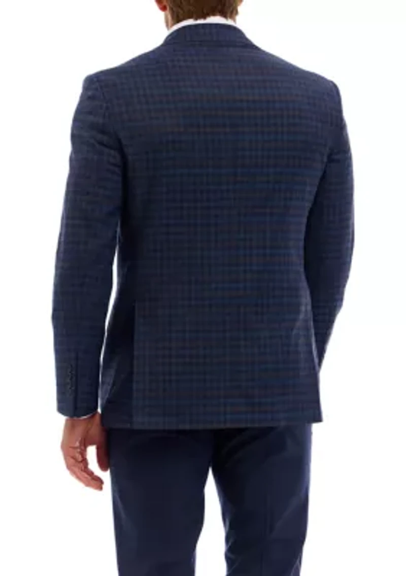 Men's Check Wool Stretch Classic Fit Sportcoat