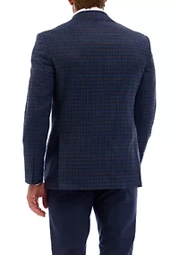 Men's Check Wool Stretch Classic Fit Sportcoat