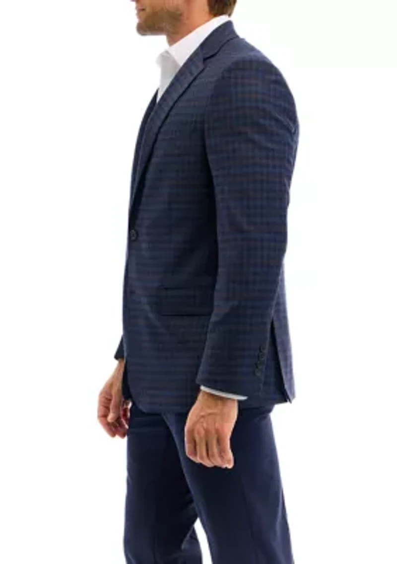 Men's Check Wool Stretch Classic Fit Sportcoat