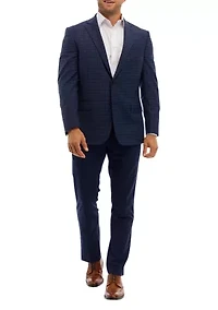 Men's Check Wool Stretch Classic Fit Sportcoat