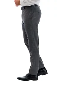Plaid Wool Stretch Classic Fit Suit Trousers