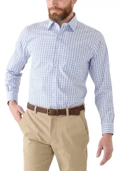 Men's Regular Fit Non Iron Tattersall Dress Shirt
