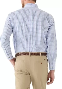 Men's Regular Fit Non Iron Tattersall Dress Shirt