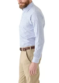 Men's Regular Fit Non Iron Tattersall Dress Shirt