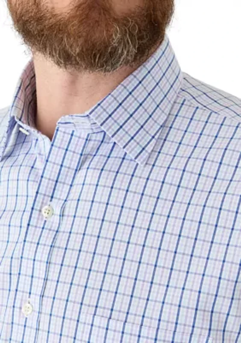 Men's Regular Fit Non Iron Tattersall Dress Shirt