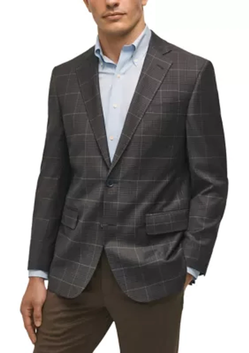 Plaid Wool Stretch Classic Fit Sportcoat
