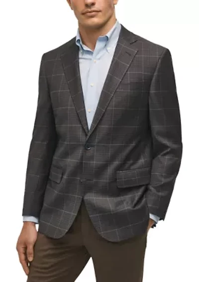 Plaid Wool Stretch Classic Fit Sportcoat