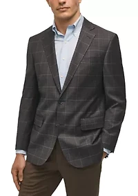 Plaid Wool Stretch Classic Fit Sportcoat