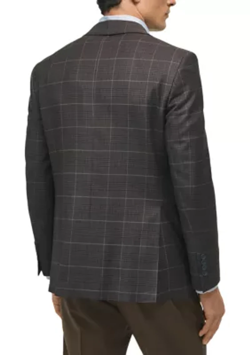 Plaid Wool Stretch Classic Fit Sportcoat