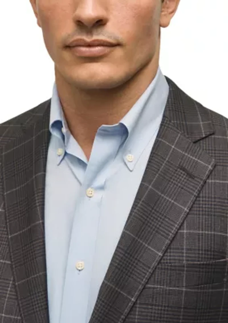 Plaid Wool Stretch Classic Fit Sportcoat