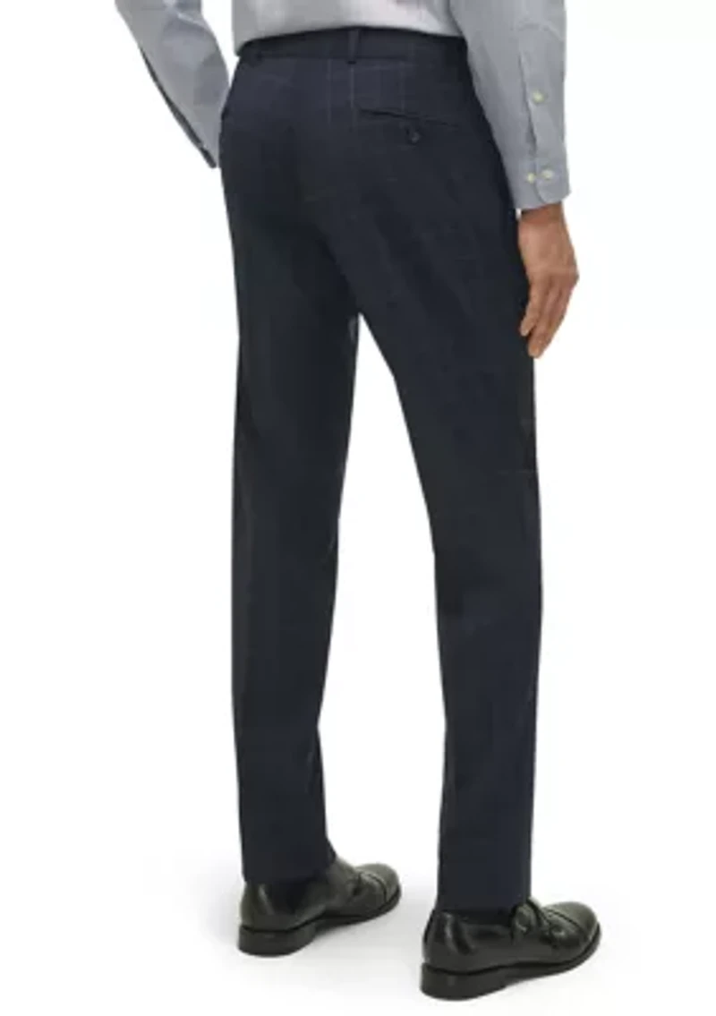 Windowpane Wool Stretch Classic Fit Suit Trousers