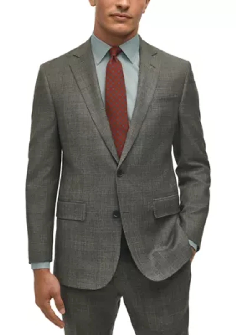 Plaid Wool Stretch Classic Fit Suit Jacket