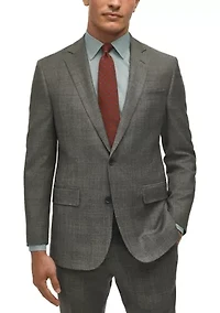 Plaid Wool Stretch Classic Fit Suit Jacket