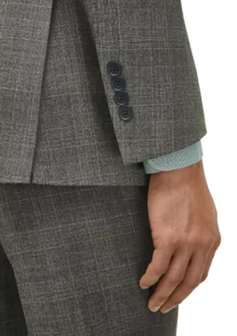 Plaid Wool Stretch Classic Fit Suit Jacket