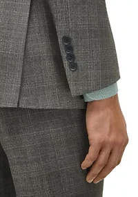 Plaid Wool Stretch Classic Fit Suit Jacket