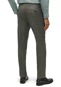 Plaid Wool Stretch Classic Fit Suit Trousers