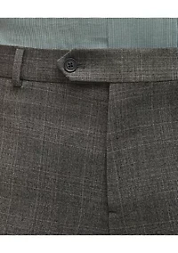 Plaid Wool Stretch Classic Fit Suit Trousers