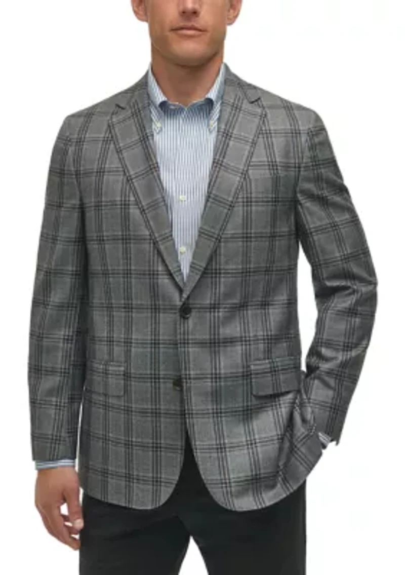Plaid Wool Stretch Classic Fit Sportcoat
