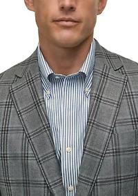 Plaid Wool Stretch Classic Fit Sportcoat