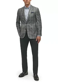 Plaid Wool Stretch Classic Fit Sportcoat