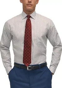 Regular Fit Non-Iron Windowpane Dress Shirt