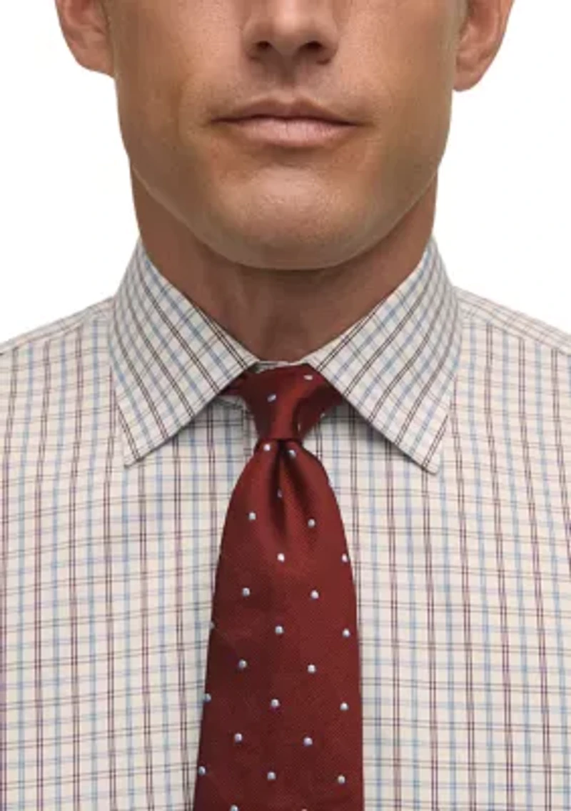 Regular Fit Non-Iron Windowpane Dress Shirt