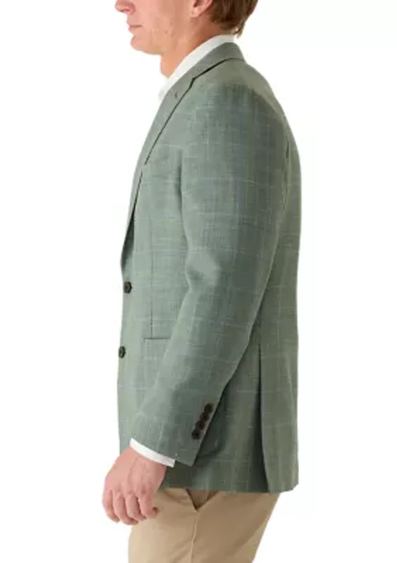 Men's Hopsack Wool Linen Classic Fit Sportcoat