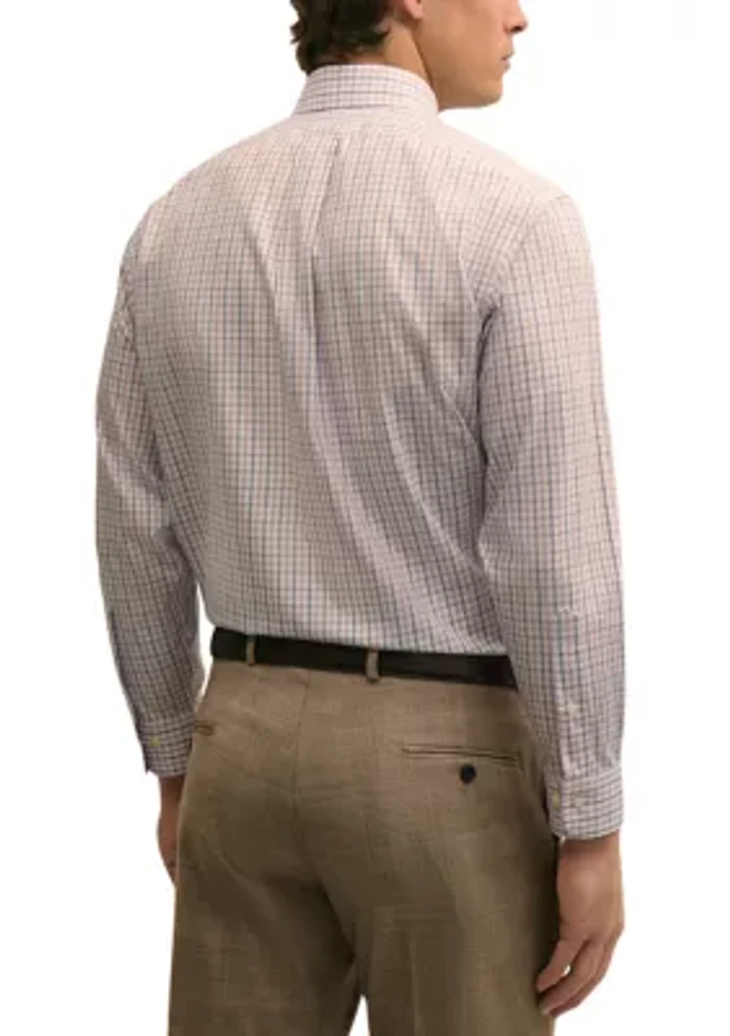 Men's Tattersal Checkered Button Down Shirt
