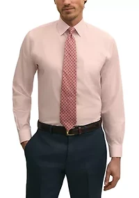 Men’s Regular Fit Non-Iron Spread Collar Check Broadcloth Dress Shirt