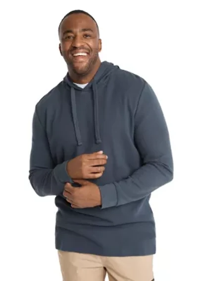 Big & Tall Waffle Hooded Long Sleeve Top