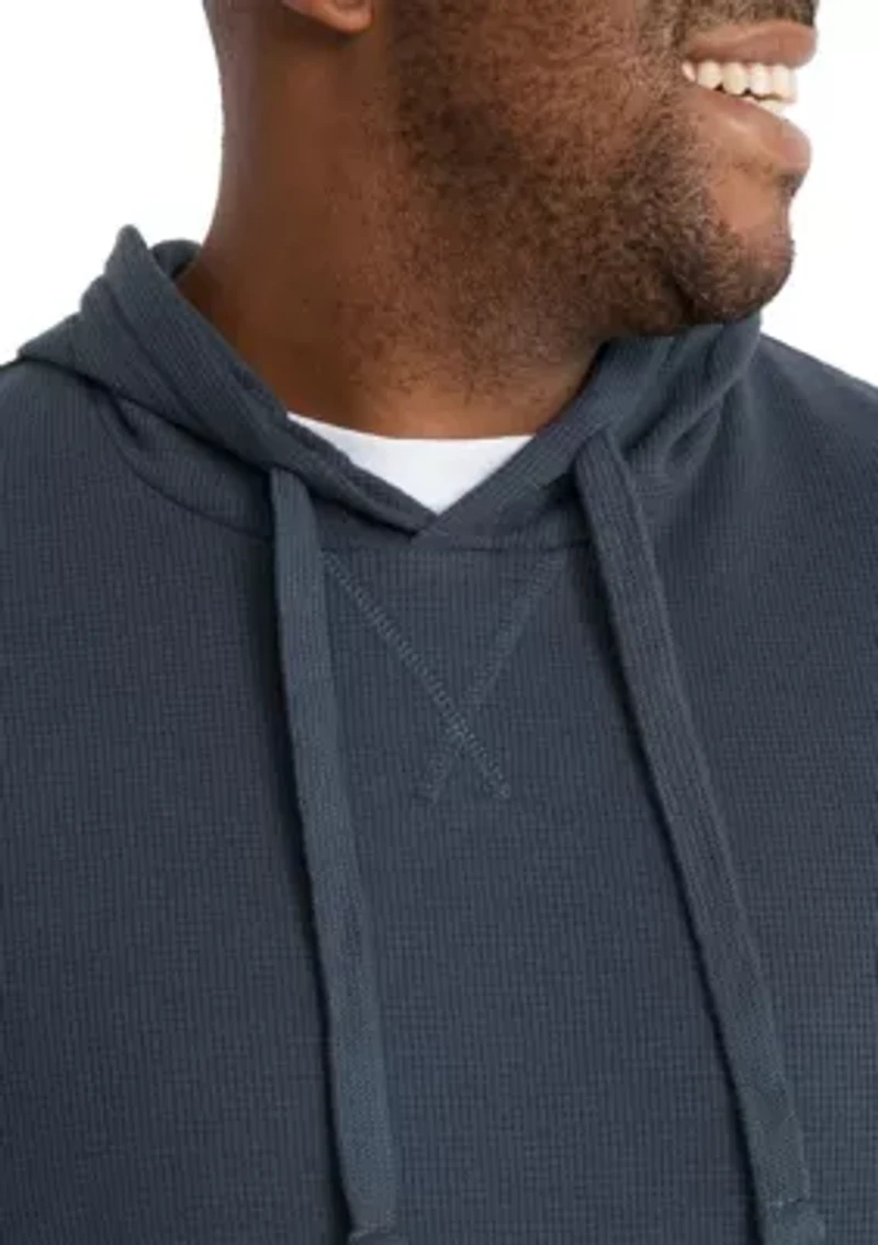 Big & Tall Waffle Hooded Long Sleeve Top
