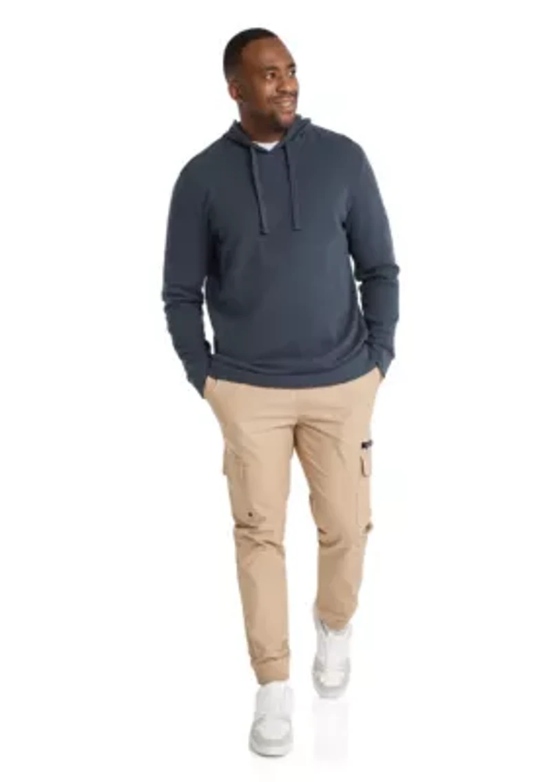 Big & Tall Waffle Hooded Long Sleeve Top