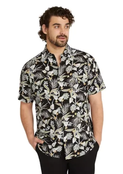 Big & Tall Tropics Print Shirt
