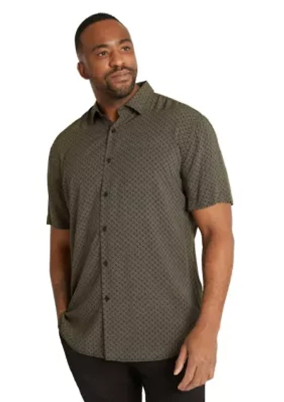 Big & Tall Flynn Geo Print Viscose Shirt