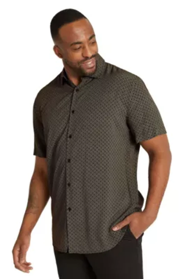 Big & Tall Flynn Geo Print Viscose Shirt