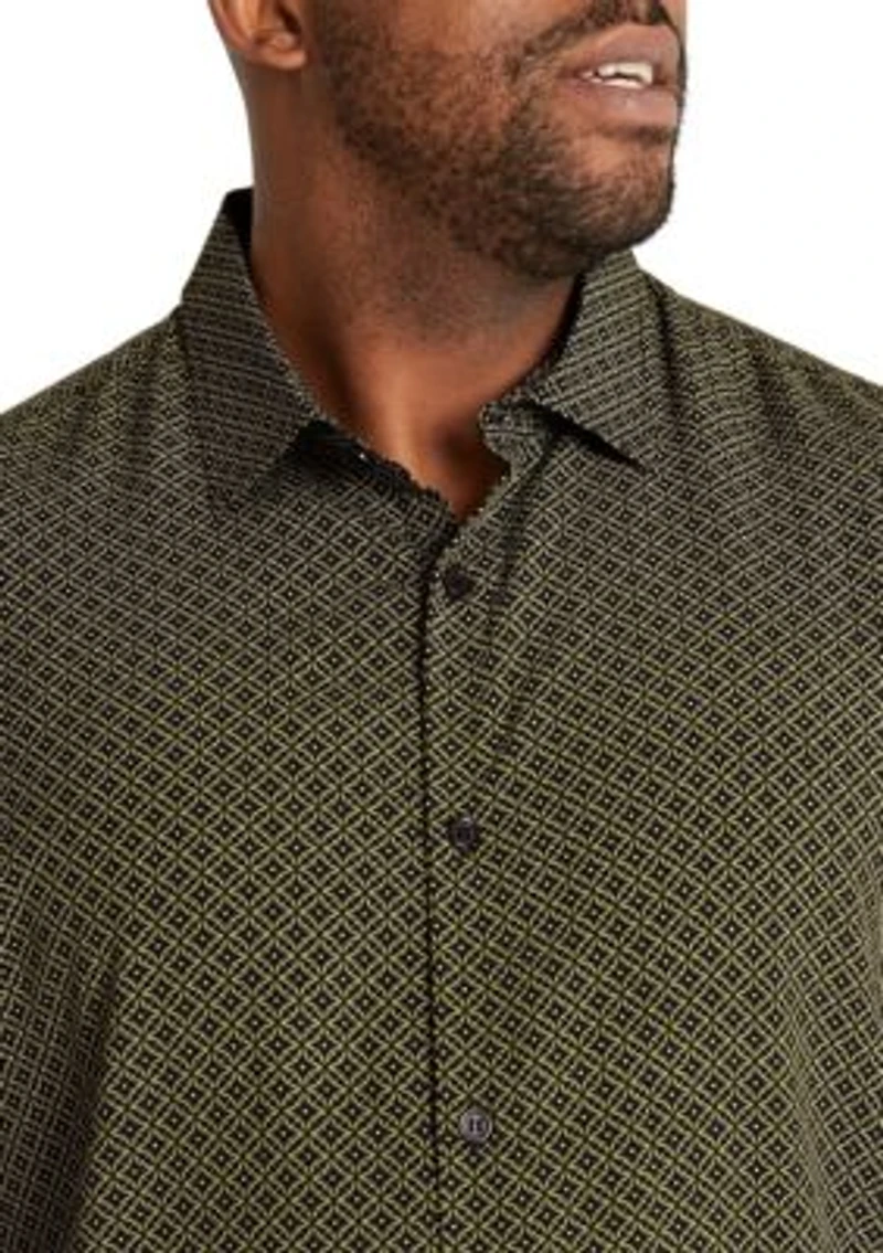 Big & Tall Flynn Geo Print Viscose Shirt