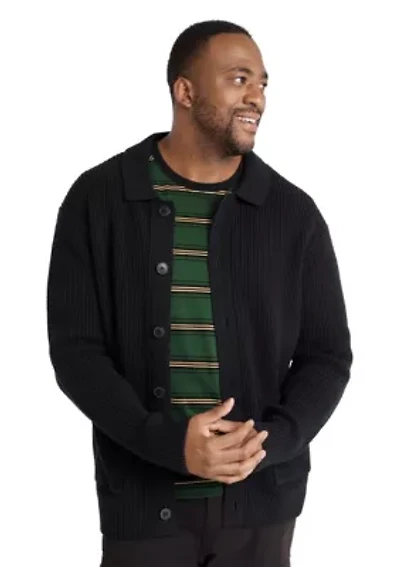 Big & Tall Sampson Chunky Rib Cardigan