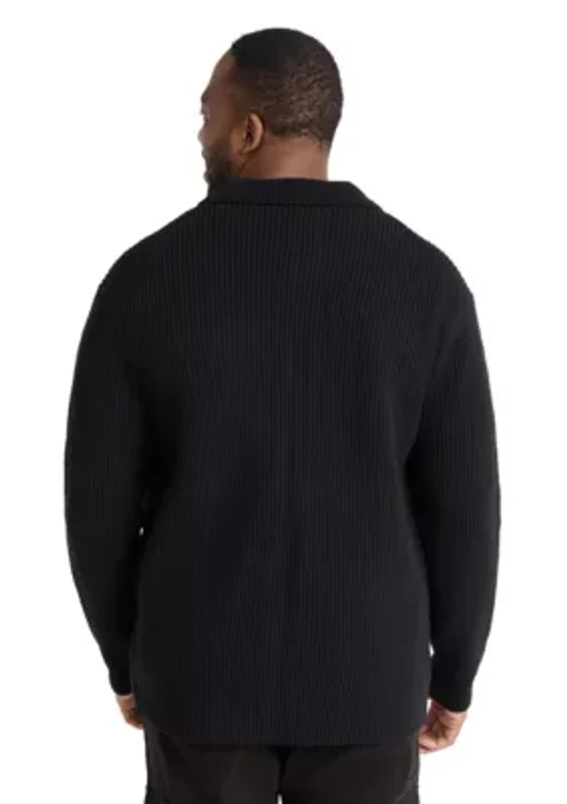 Big & Tall Sampson Chunky Rib Cardigan