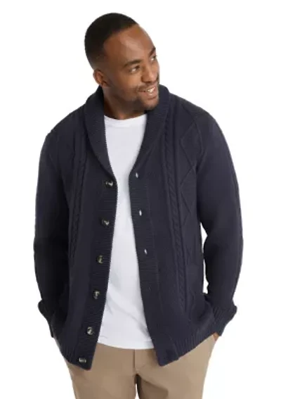 Big & Tall Harrington Cable Cardigan
