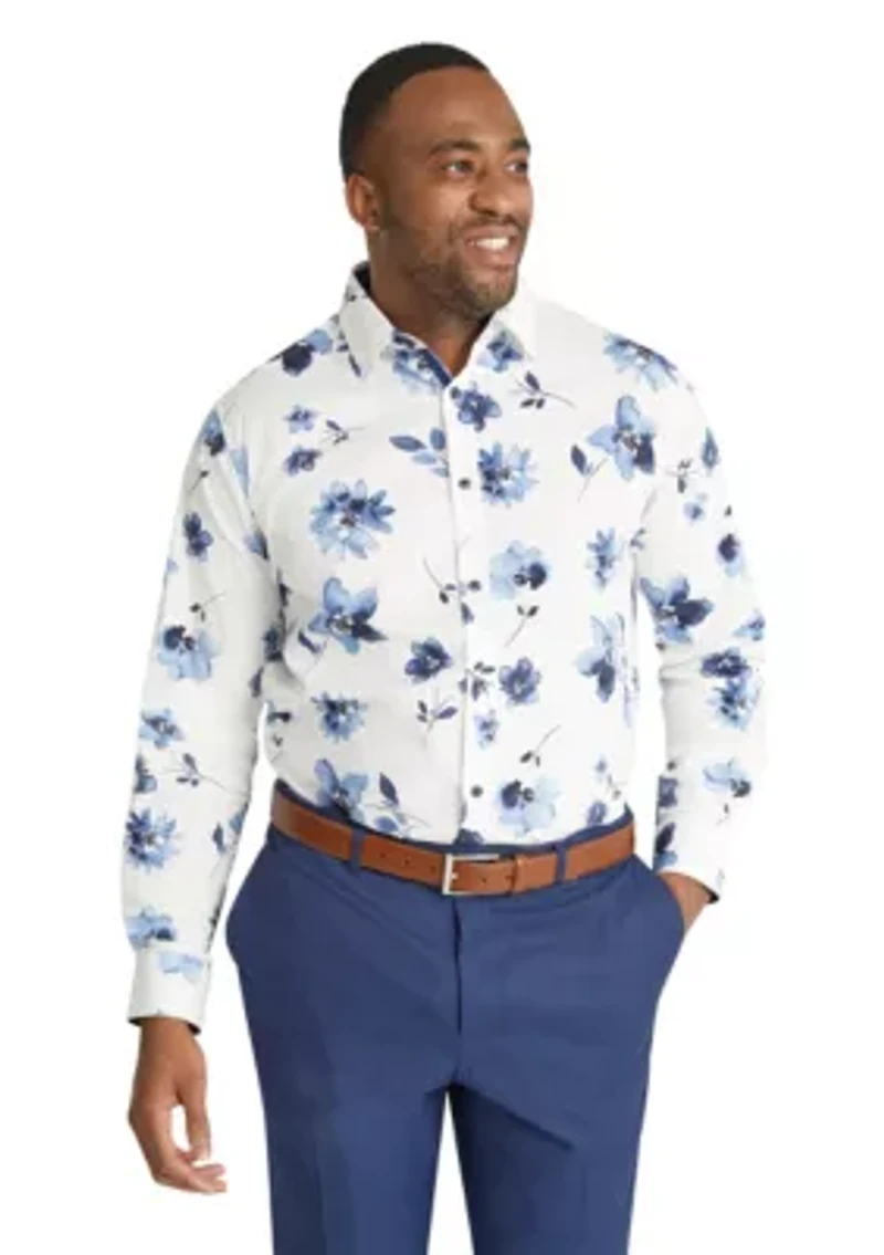 Big & Tall Camden Floral Print Stretch Shirt