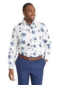 Big & Tall Camden Floral Print Stretch Shirt