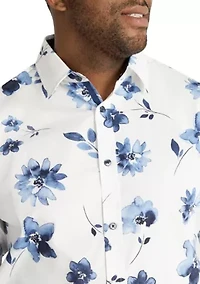 Big & Tall Camden Floral Print Stretch Shirt