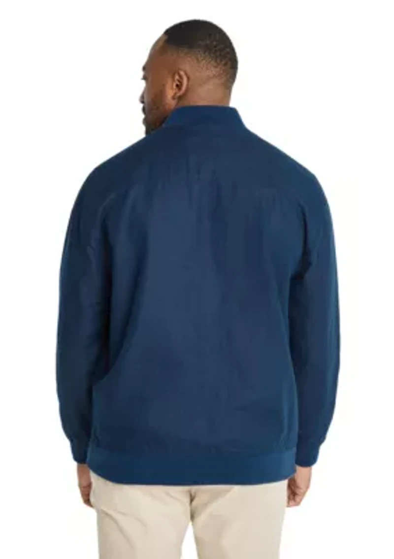 Big & Tall Johnny Bigg Mens Cullin Linen Bomber Jacket