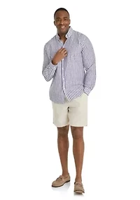 Big & Tall Johnny Bigg Holiday Stripe Linen Shirt