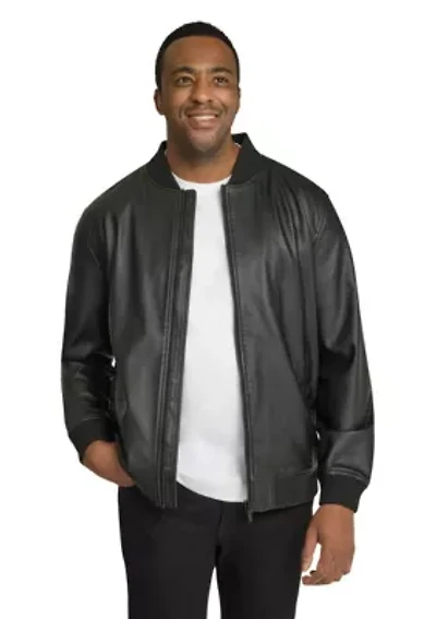 Big & Tall Curtis Faux Leather Bomber